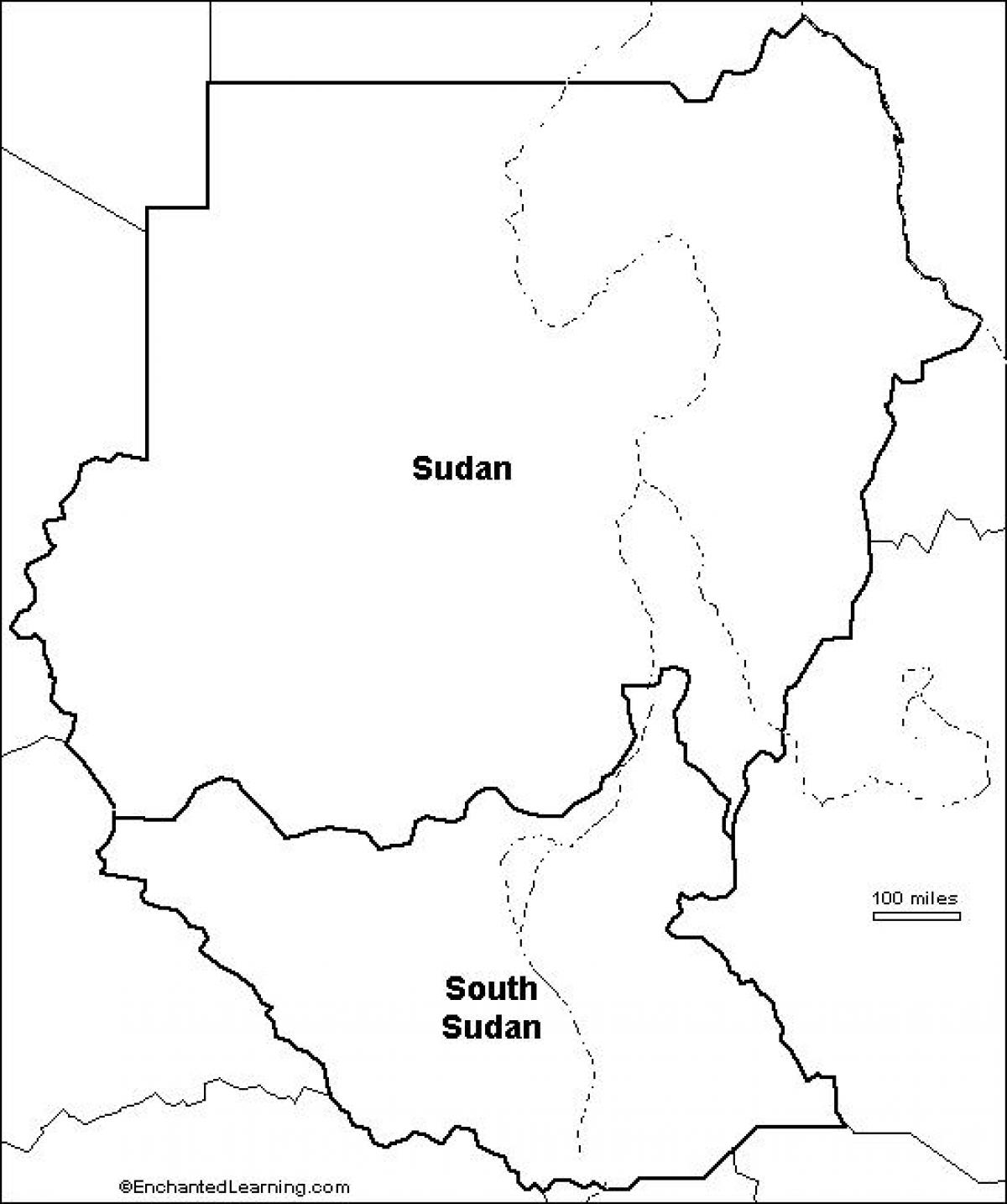 Mappa del Sudan vuoto